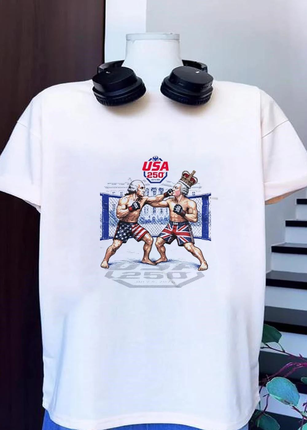 USA 250 July 4 2026 George Washington Fighting King George shirt