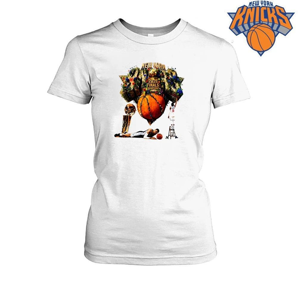 New York Knicks 2026 NBA Finals Champions Floral Trophy Shirt