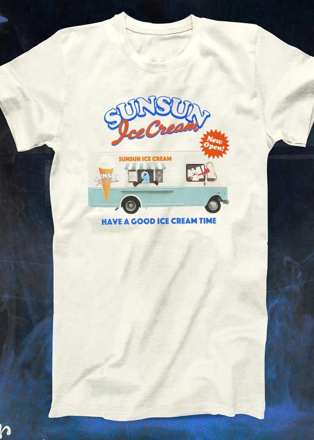 New Open! SunSun Ice Cream Have a Good Time Graphic T-Shirt