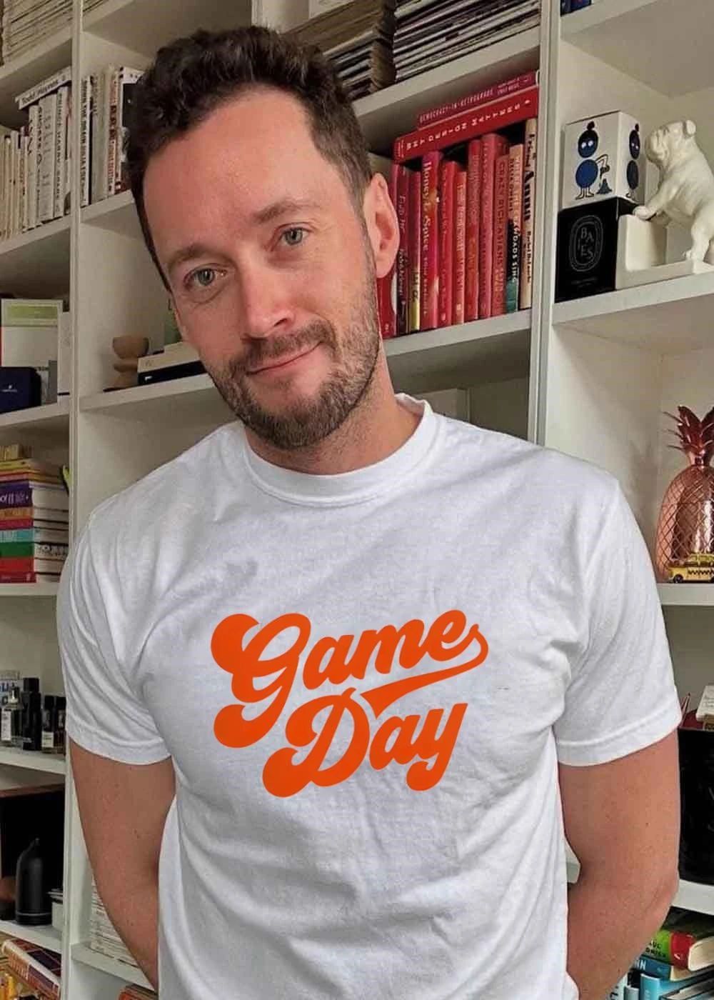Game Day Orange style letter shirt