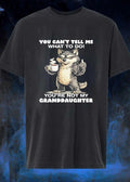 Sassy Wolf Coffee Drinking You Cant Tell Me What To Do Youre Not My Granddaughter T-Shirt
