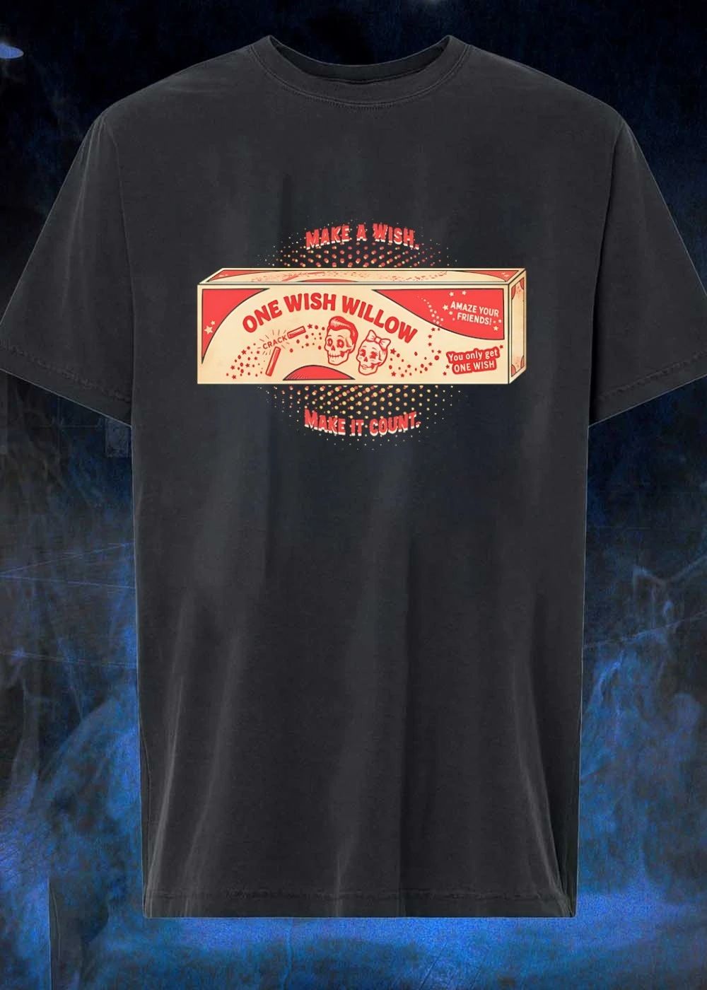 One Wish Willow skull crack fortune shirt