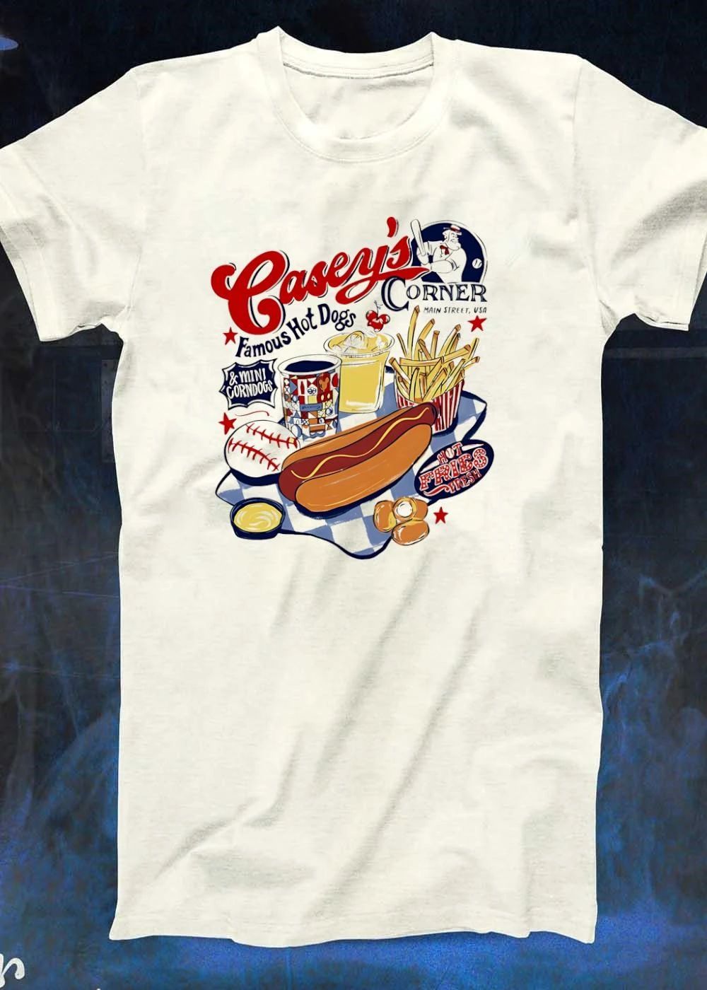 Casey’s Corner Famous Hot Dogs Baseball Player Shirt