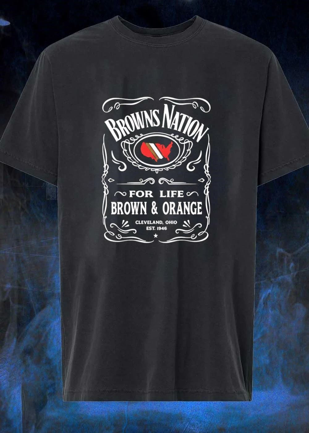 Cleveland Ohio Est 1946 Browns Nation For Life Brown and Orange shirt