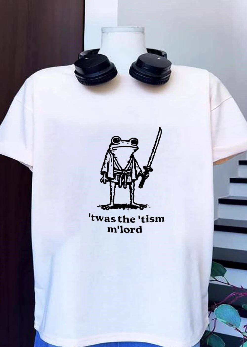 Twas The Tism M’lord Frog Samurai Wearing Kimono Holding Katana shirt