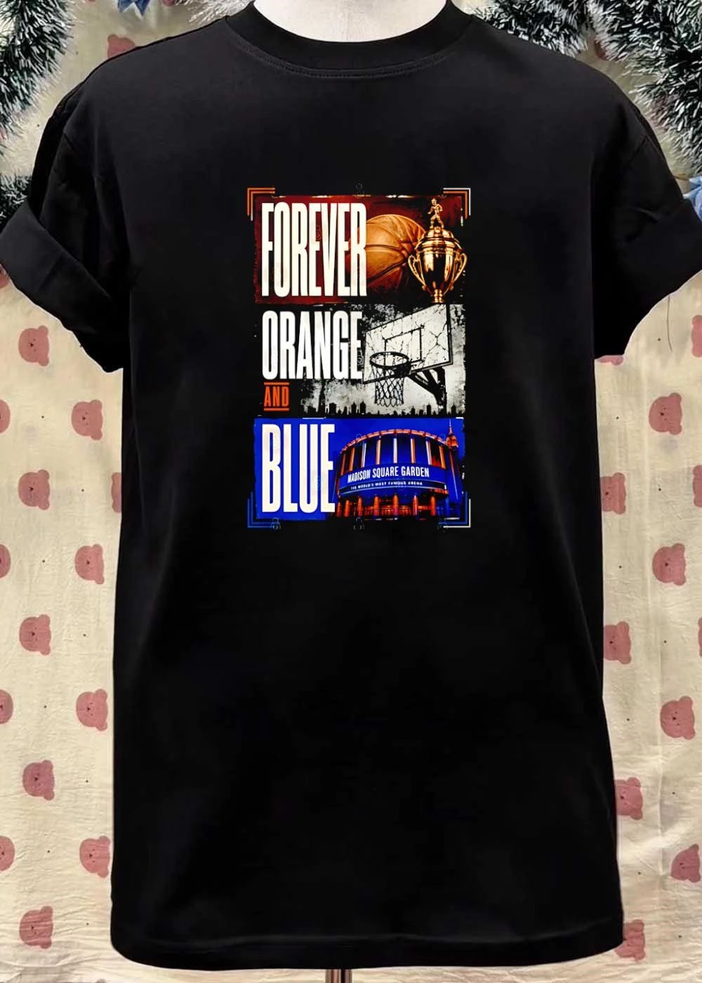NY Knicks Fan Apparel Forever Orange and Blue Madison Square Garden T-Shirt