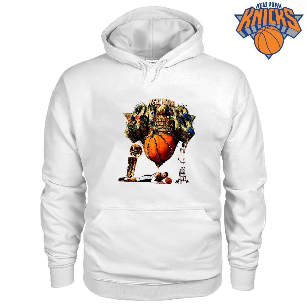 New York Knicks 2026 NBA Finals Champions Floral Trophy Shirt