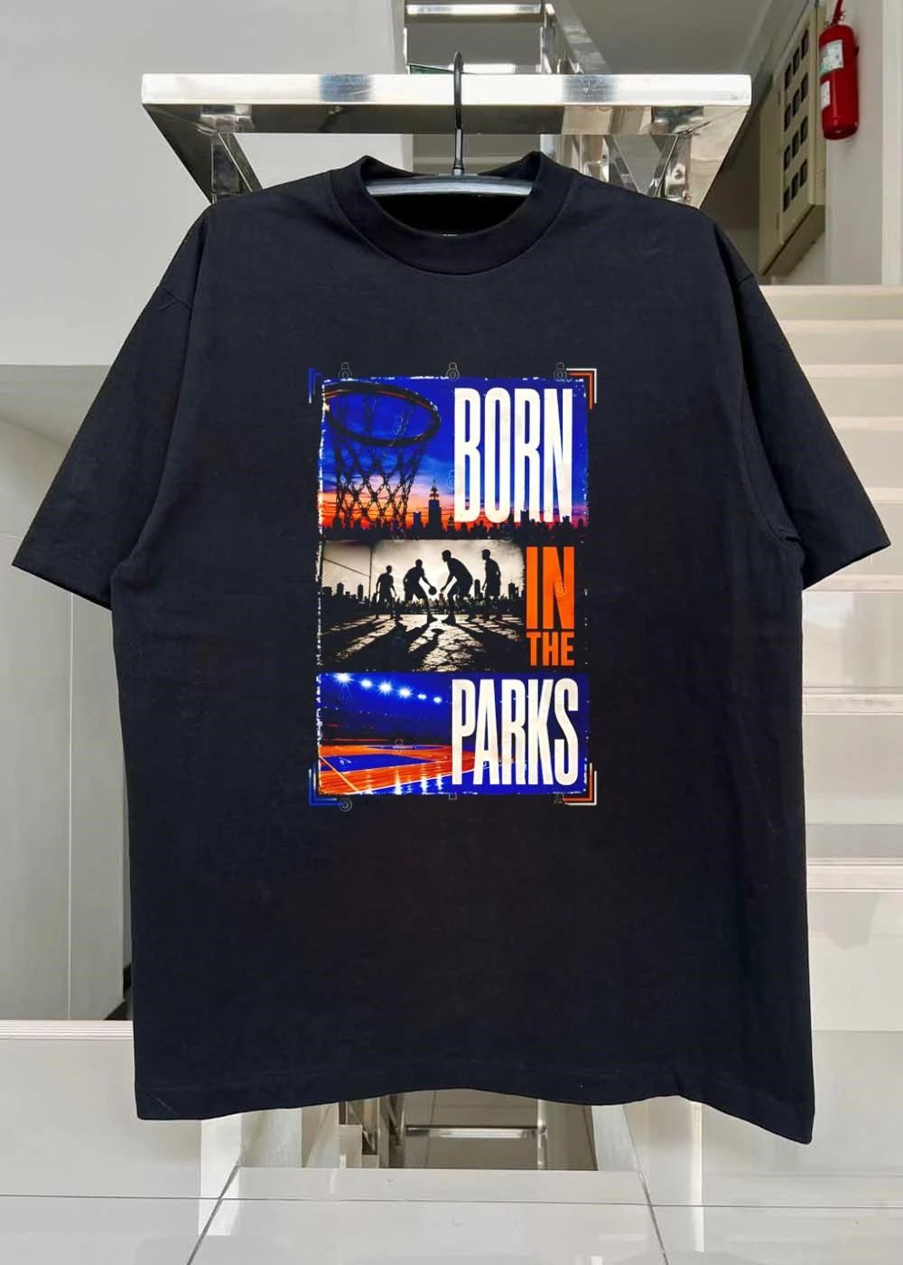 Street Basketball Born in the Parks Graphic T-Shirt