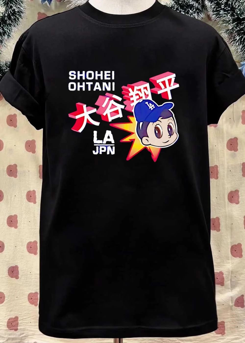 MLB Players Shohei Ohtani Mascot Cartoon Los Angeles Dodgers LA JPN T-Shirt