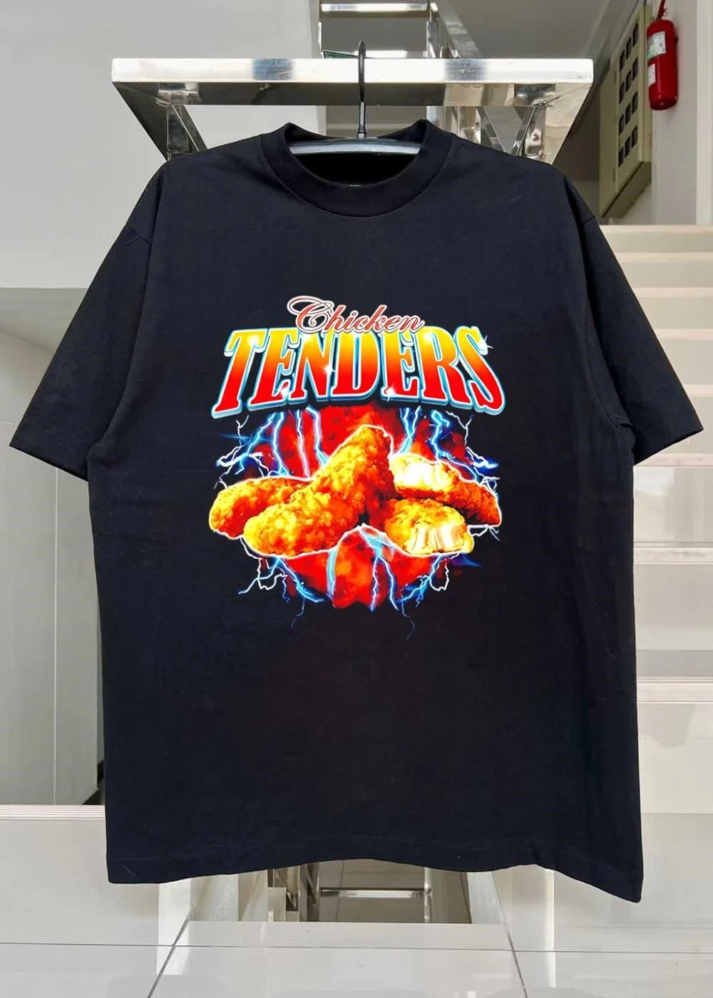 Electrifying Food Apparel Chicken Tenders Lightning Fried Fast Food T-Shirt
