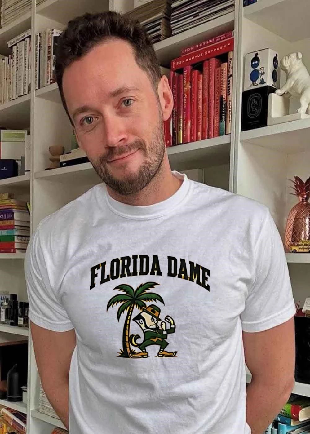 Florida Dame Fighting Irish Mascot under a Palm Tree shirt