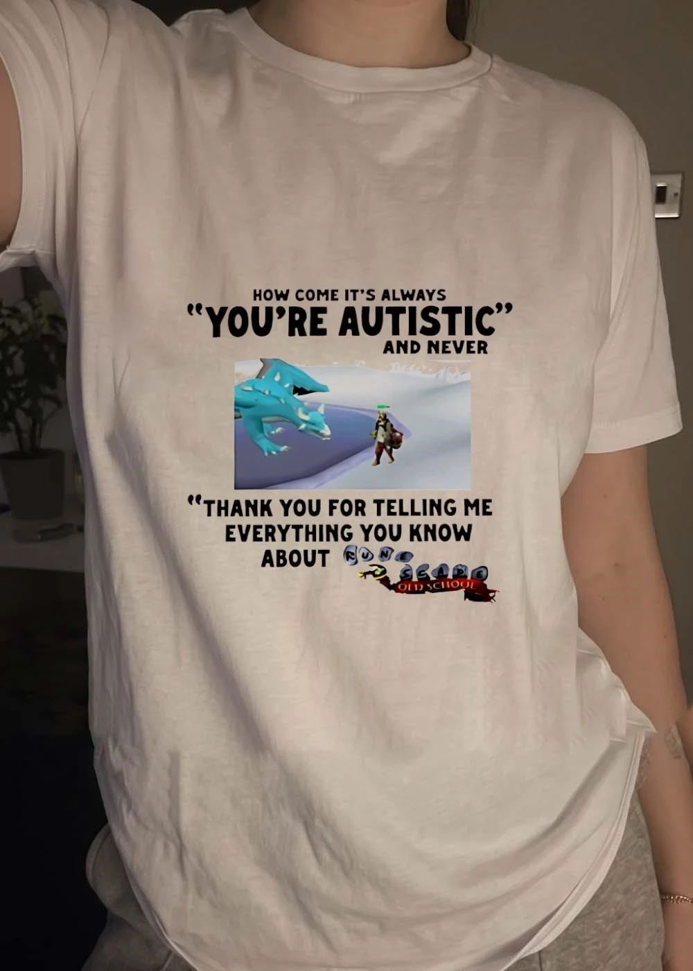 Oversized Fit Gaming Apparel Old School RuneScape Player Infodumping T-Shirt