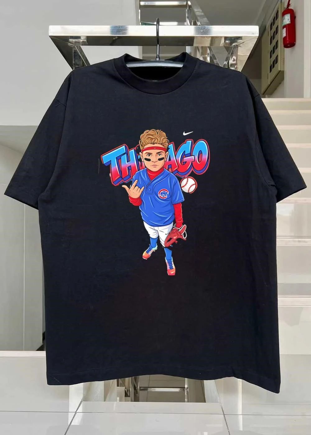 Thiago Chicago Cubs baseball cartoon player shirt