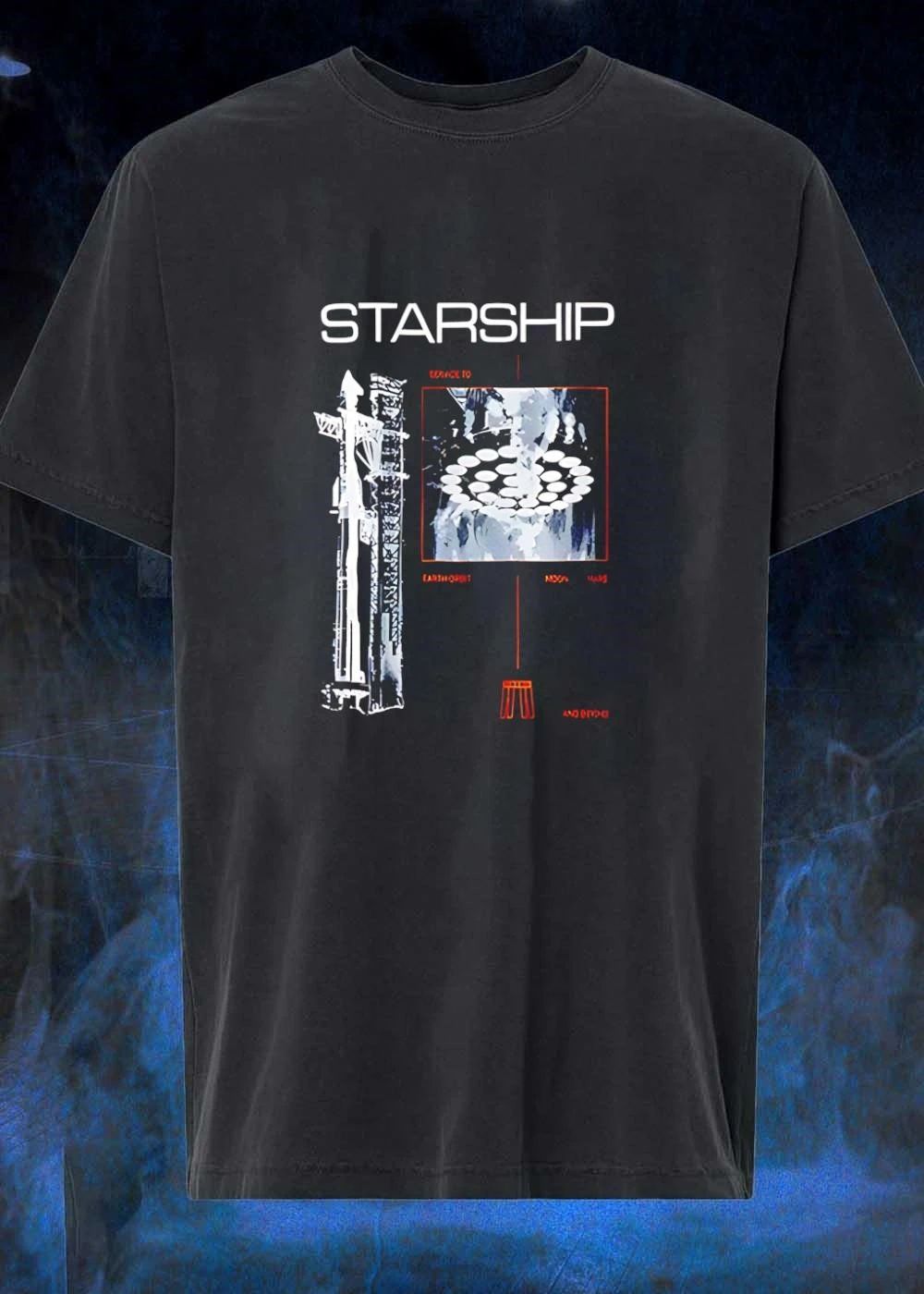 Service to Earth Orbit Moon Mars and Beyond SpaceX Starship shirt