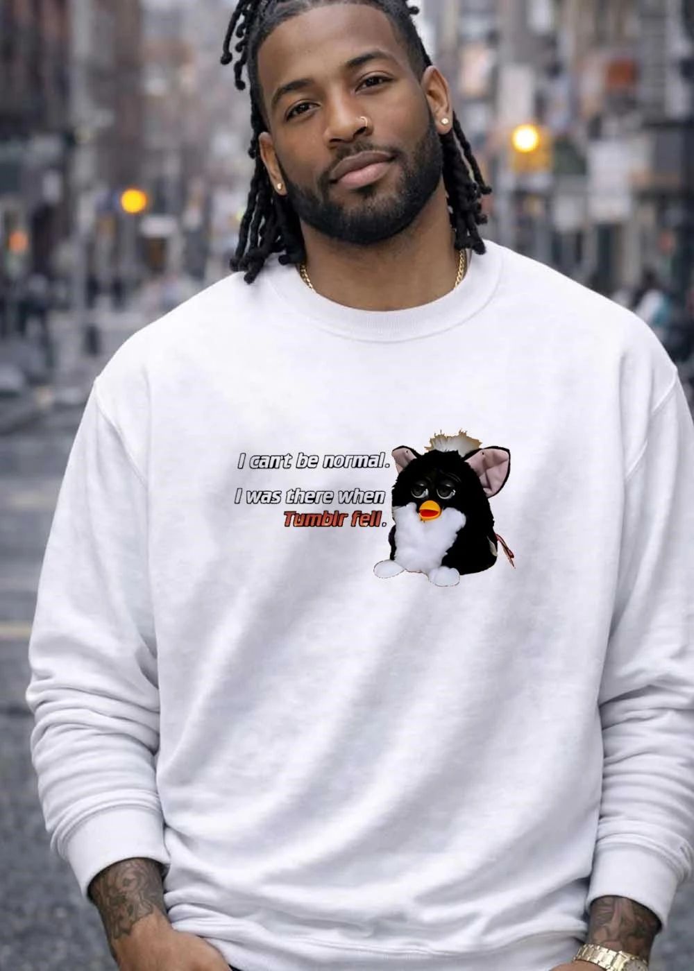 Vintage Meme Apparel Furby I Can Not Be Normal I Was There When Tumblr Fell Shirt