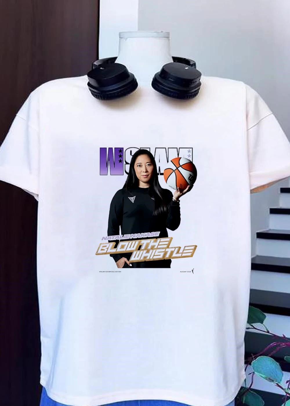 WSLAM Cover Collection Natalie Nakase Blow the Whistle Las Vegas Aces T-Shirt