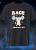 Gym Cat Lifting Weights Rage Consumes Me White Kitten T-Shirt