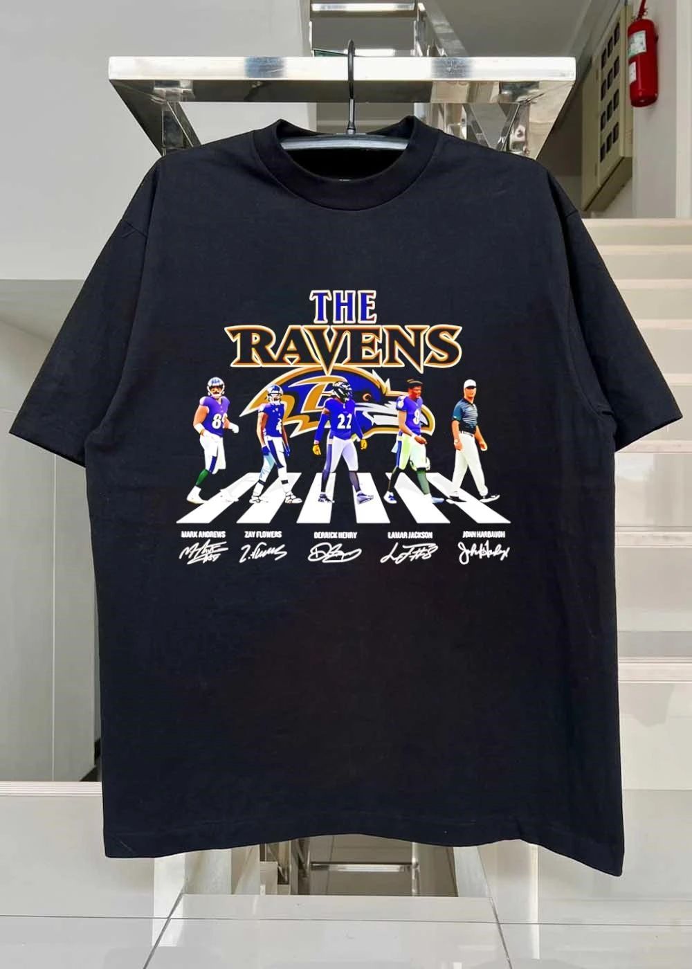 The Ravens Abbey Road Mark Andrews Zay Flowers Derrick Henry signatures shirt