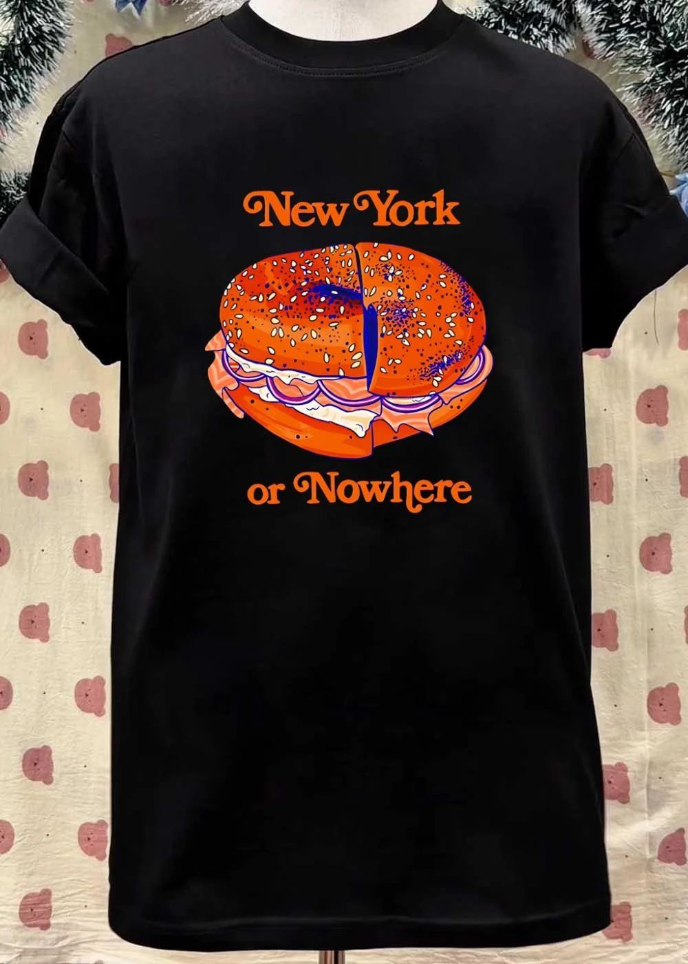 New York or Nowhere Bagel Graphic T-Shirt