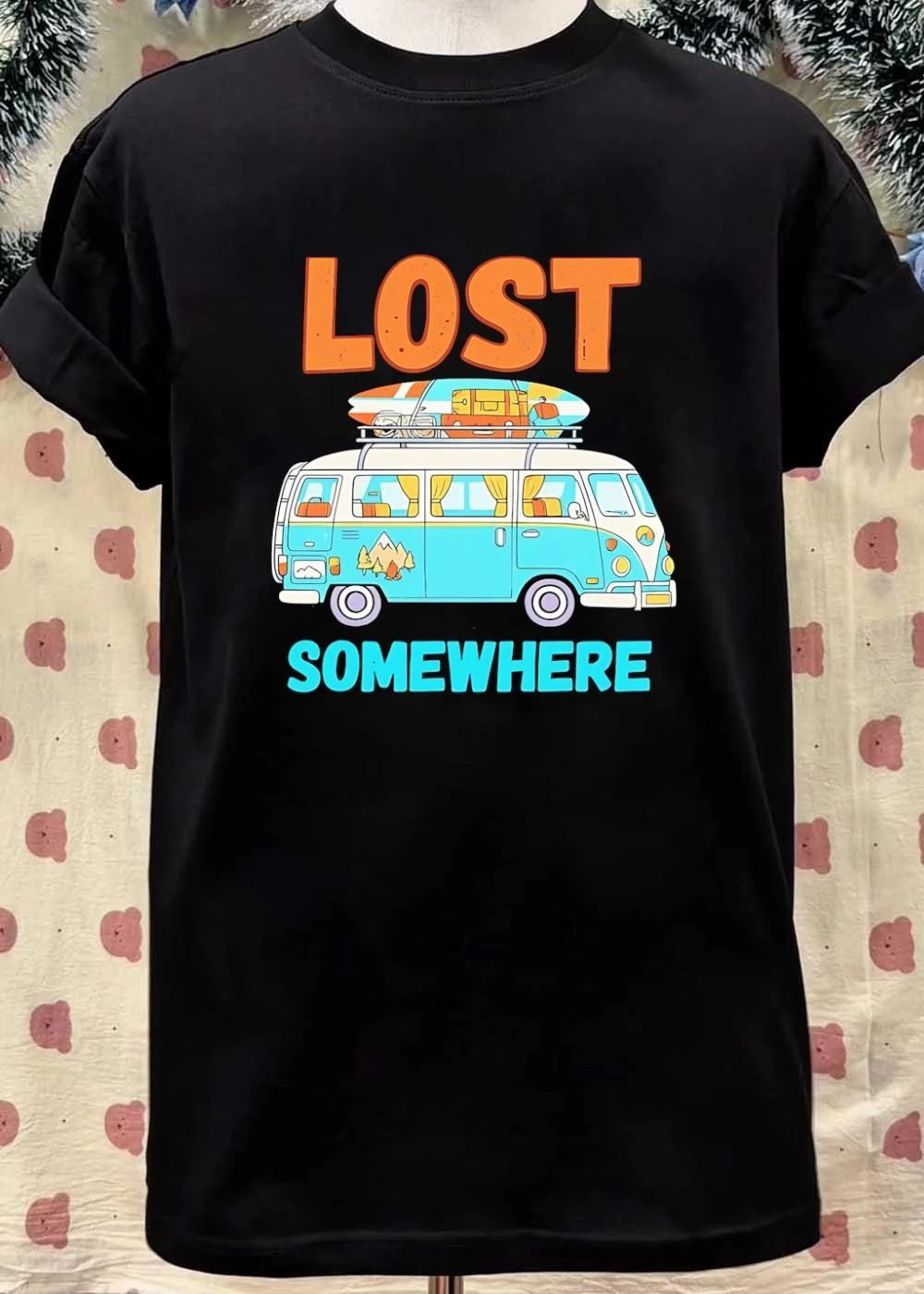 Lost Somewhere Travel Retro Camper Van T-Shirt