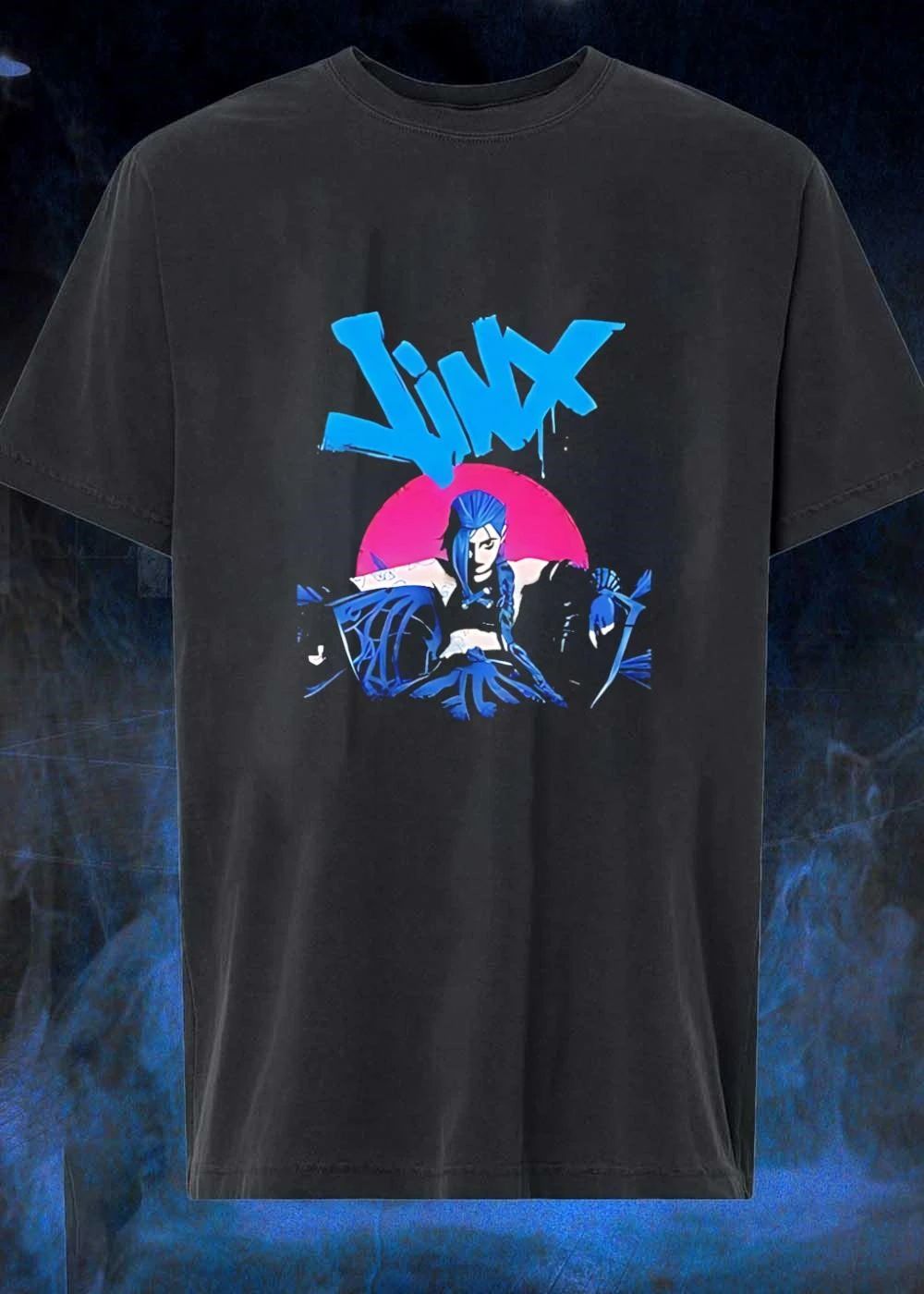 Jinx Arcane League of Legends Blue Hair Graffiti Logo Unleashed Power Arcane Season 2 Anticipation 2026 Shirt