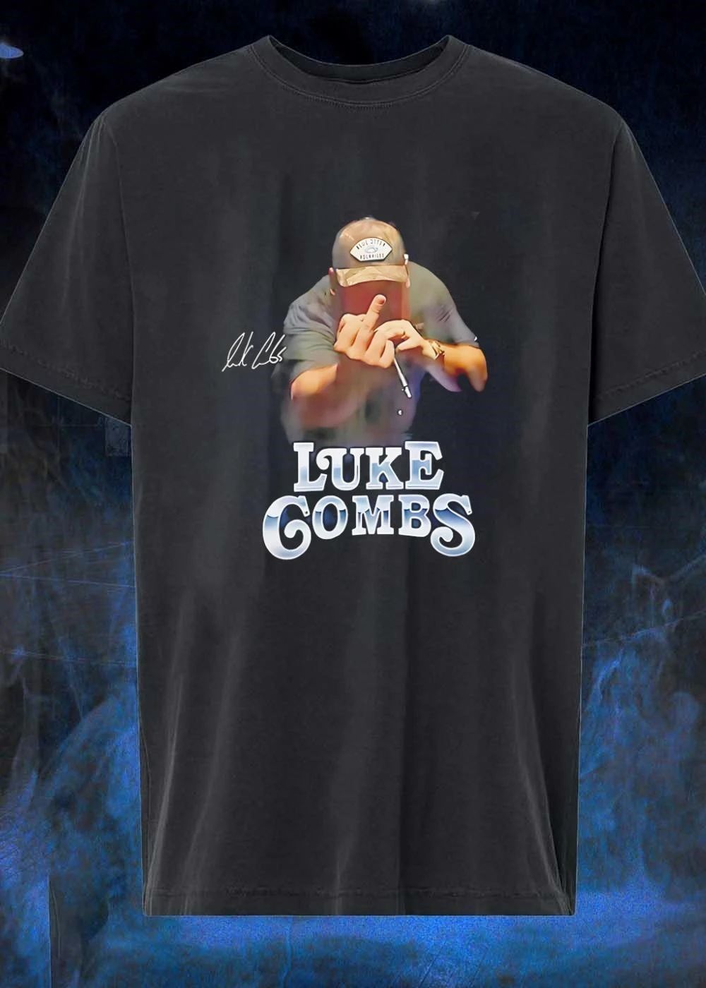 Luke Combs Signature Luke Combs Giving the Middle Finger T-Shirt