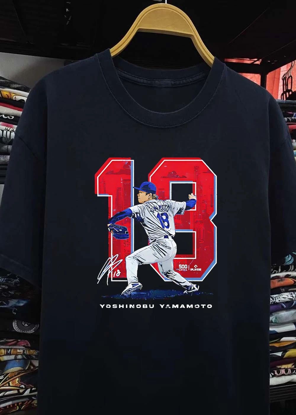 Yoshinobu Yamamoto 18 Los Angeles Dodgers Japanese signature shirt