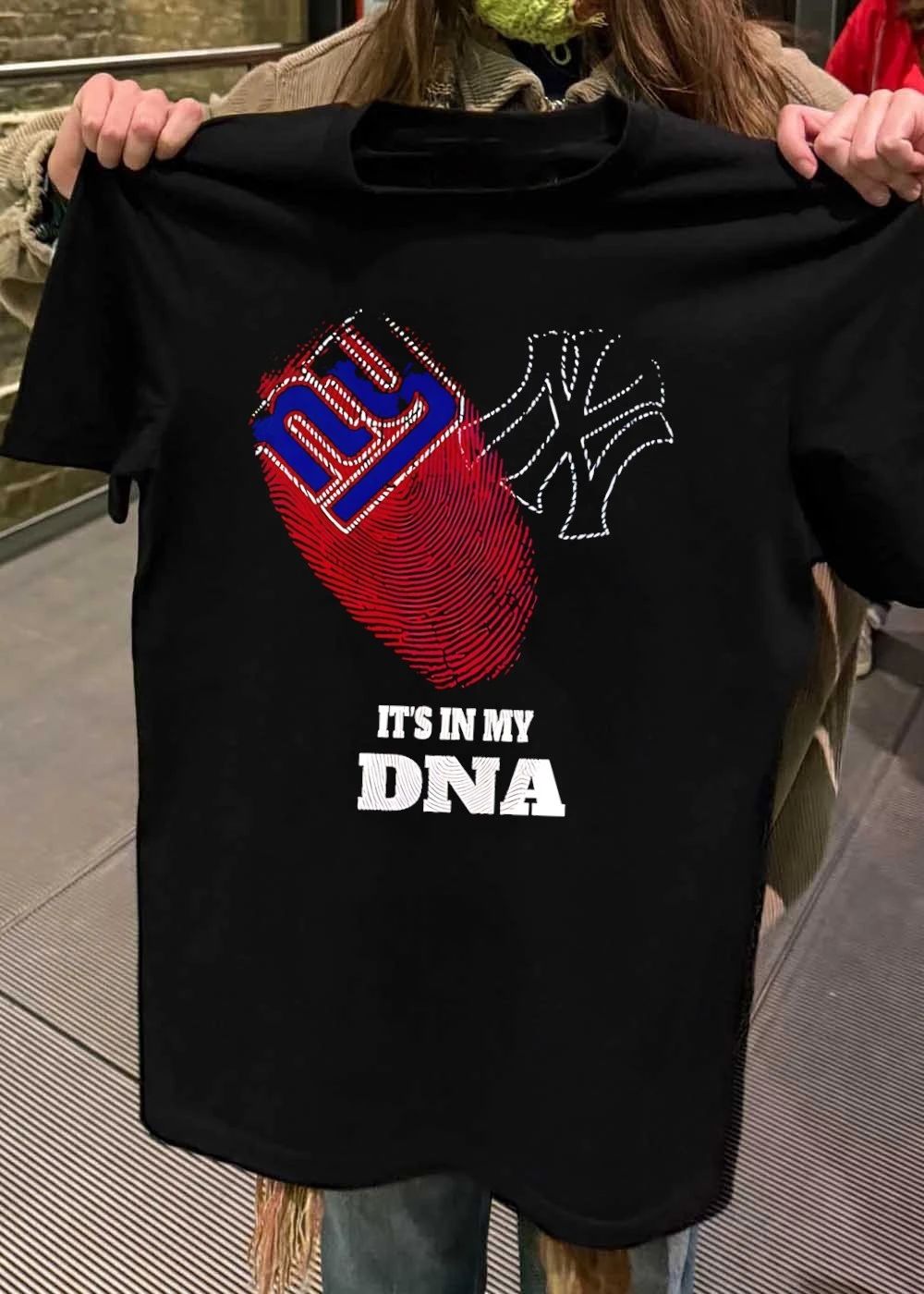 Giants Yankees Heart Shirt It Is in My DNA New York Football Baseball T-Shirt