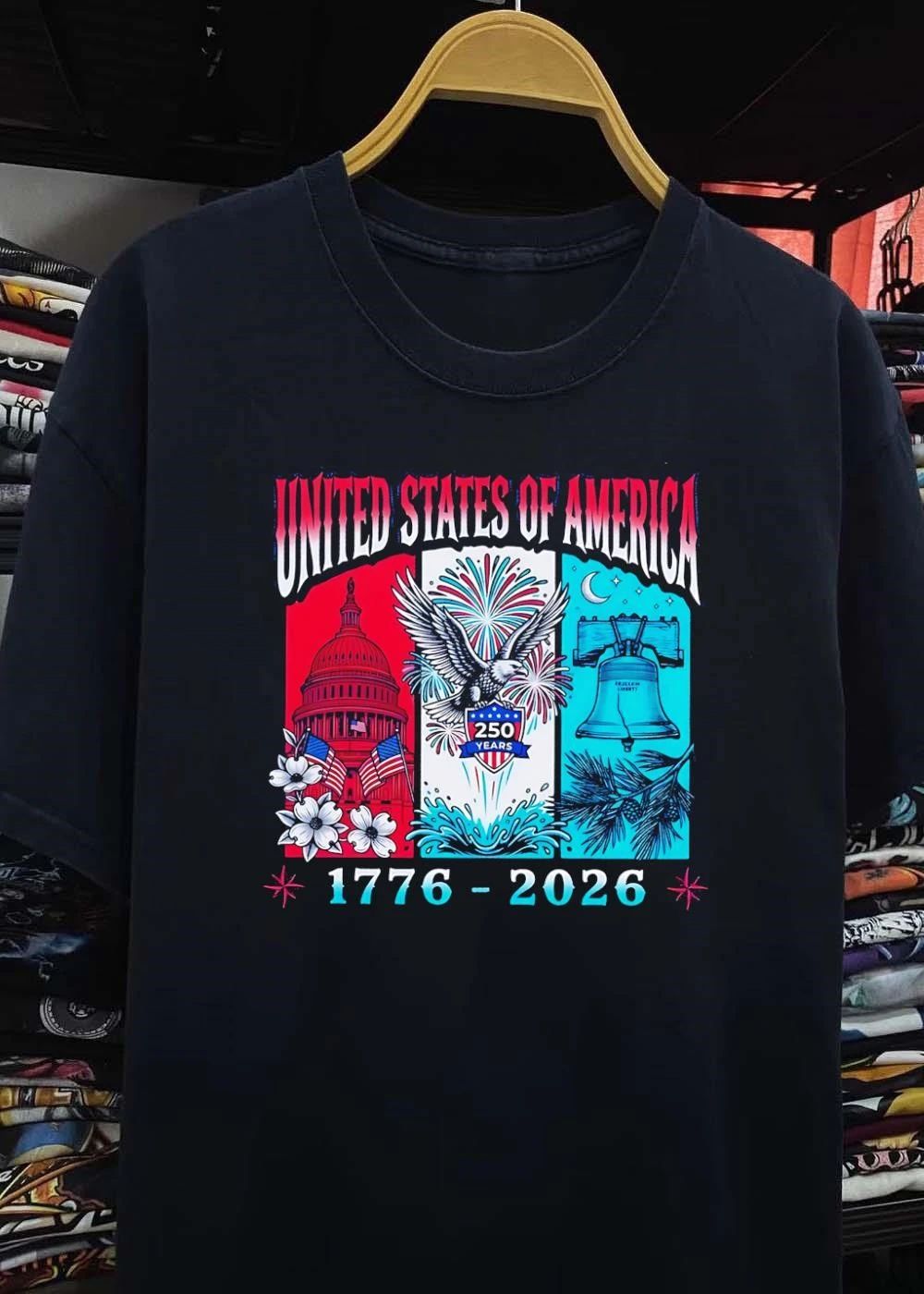 United States of America 250 Years 1776-2026 Patriotic Bald Eagle Liberty Bell Capitol shirt