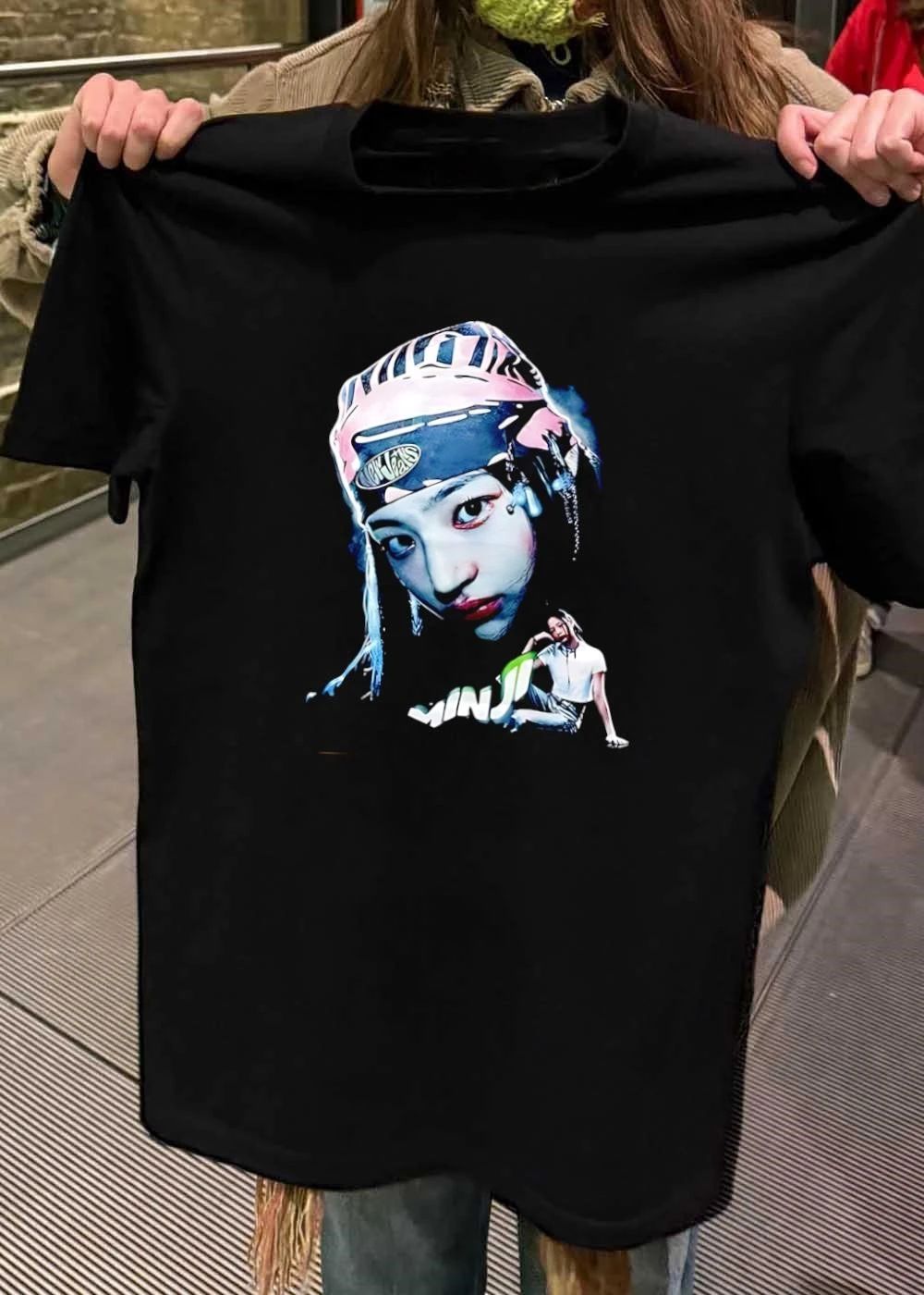 Minji Newjeans Portrait Printed Graphic shirt