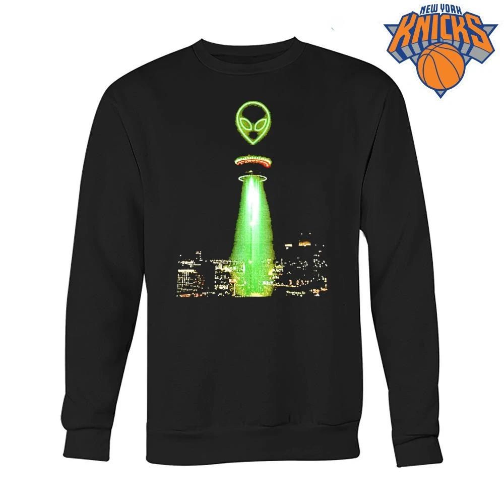 Green Alien Head UFO Beam San Antonio City Skyline Victor Wembanyama NBA Finals 2026 Shirt