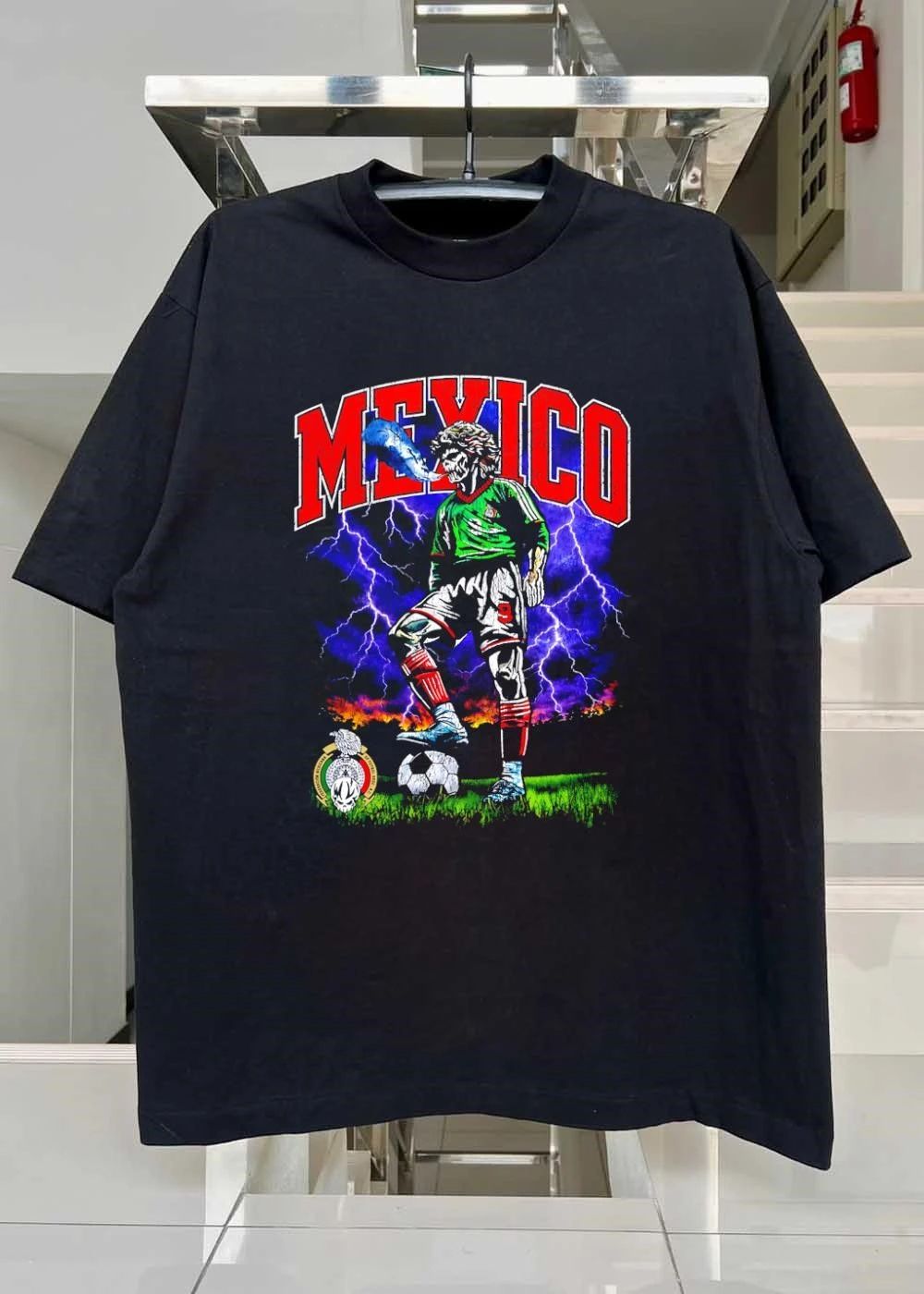 Federacion Mexicana de Futbol Asoc AC Skeleton Soccer Player Mexico T-Shirt