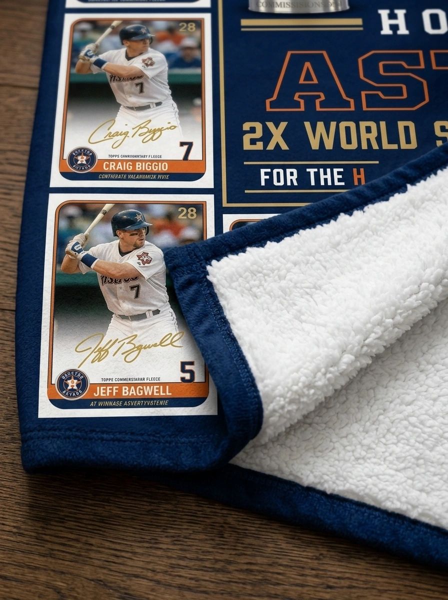 Houston Astros Minute Maid Park 2x World Series Champions Legends Facsimile Signatures Fleece Throw Blanket