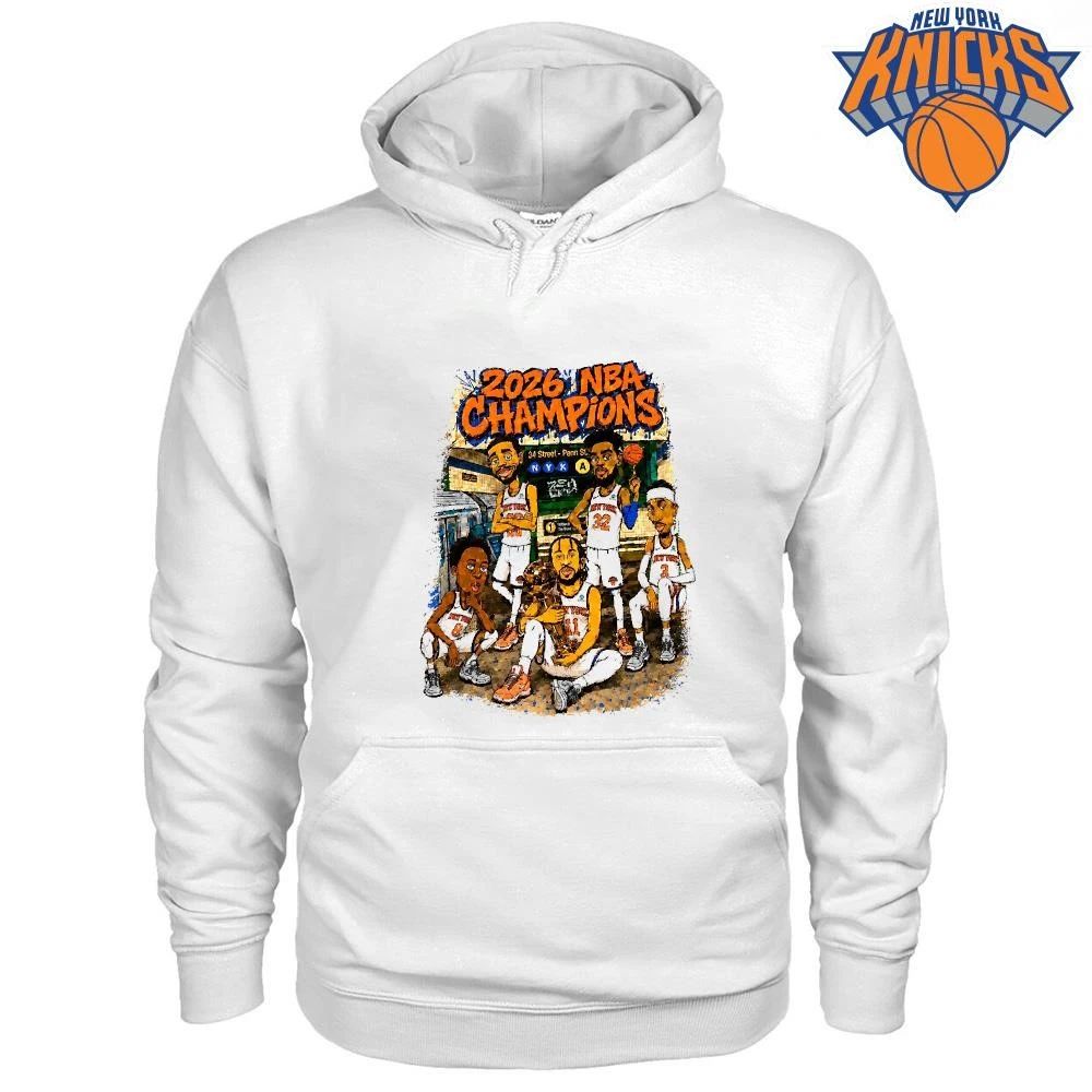New York Knicks Champions NBA 2026 Subway Graphic Tee Shirt