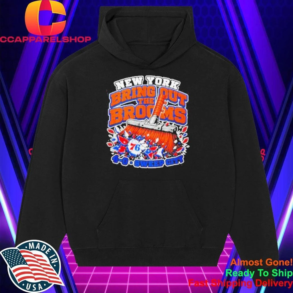 New York Bring Out The Brooms 4 0 Sweep City Clean 76ers Shirt