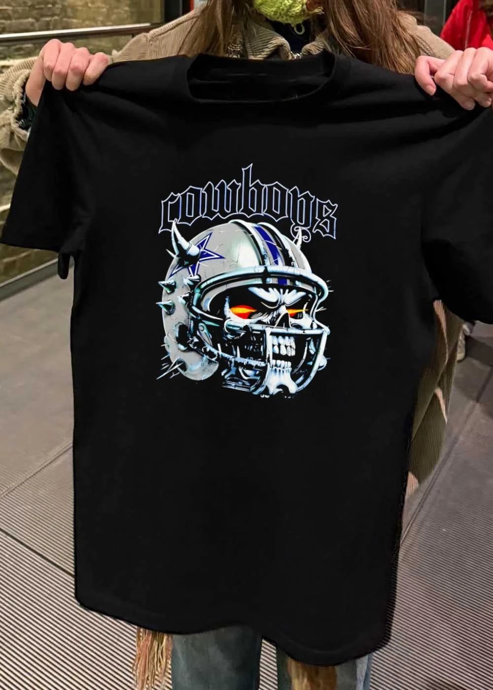 Dallas Cowboys Skull Helmet Spiked Graphic T-Shirt
