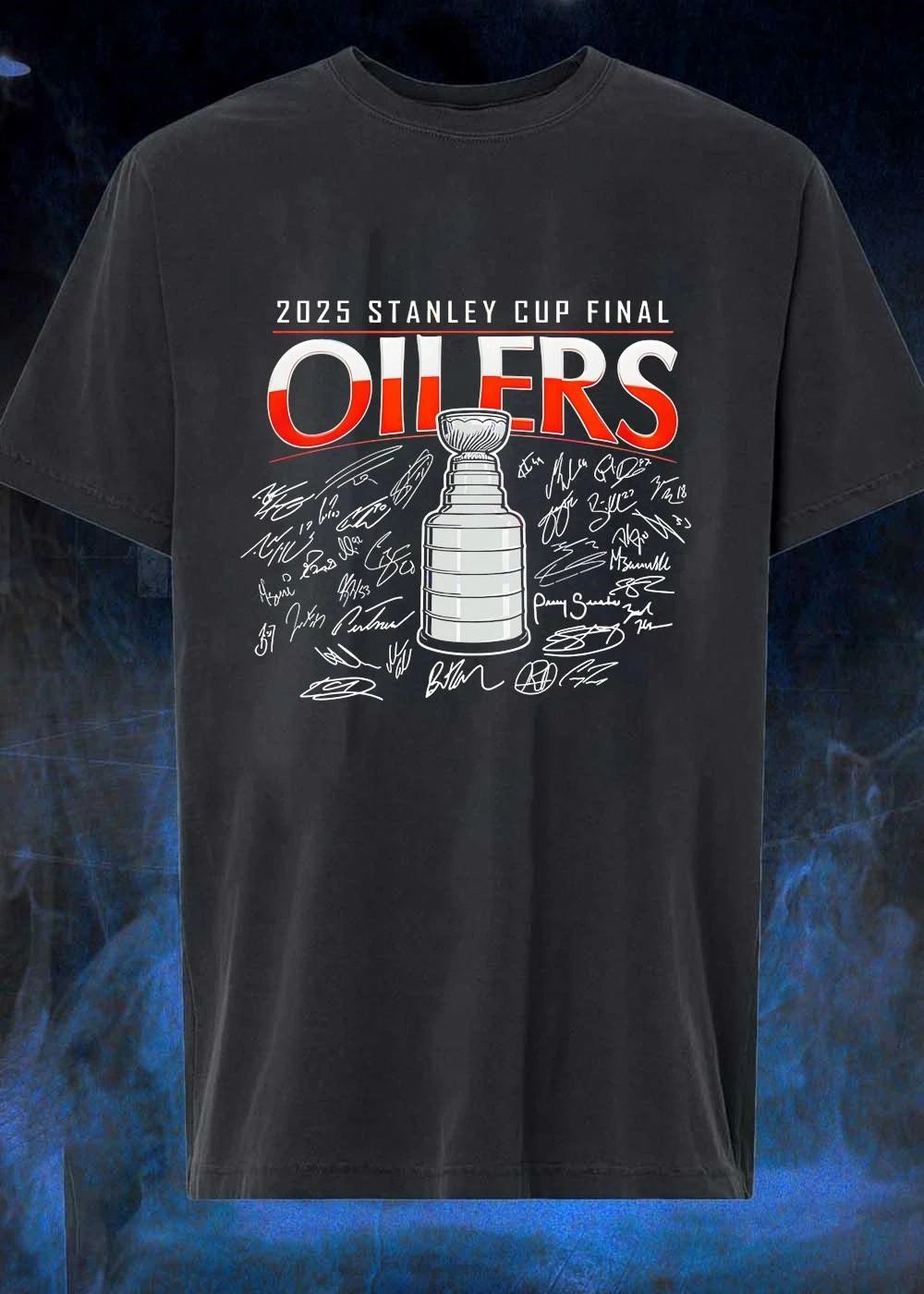 Edmonton Oilers Signatures Stanley Cup Final 2026 Champions shirt