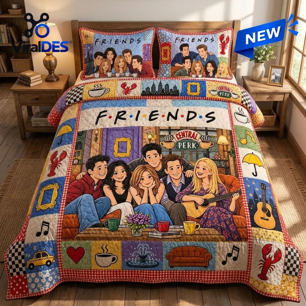 Friends Central Perk Patchwork Quilt Set