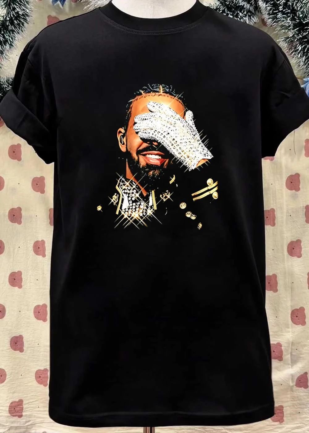 Sparkling Michael Jackson Glove Embellished Military Shirt