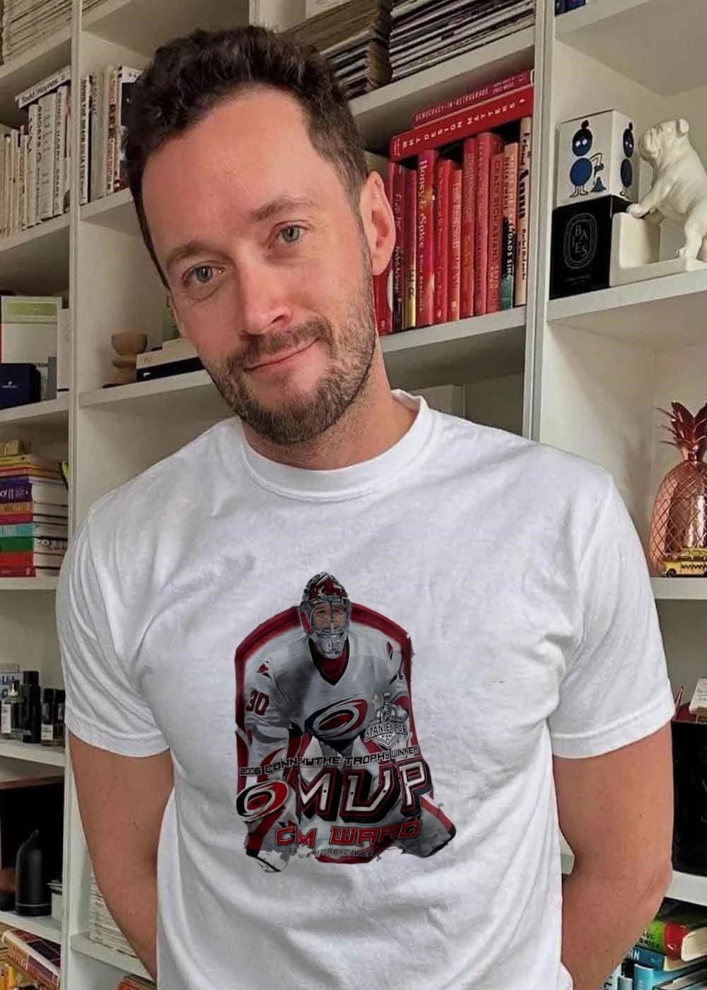 Cam Ward NHL Eastern Western Stanley Cup Finals 2006 Conn Smythe Trophy MVP Carolina Hurricanes Shirt