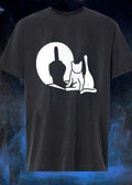 Cat Raising Its Leg to Cast a Middle Finger Shadow T-Shirt