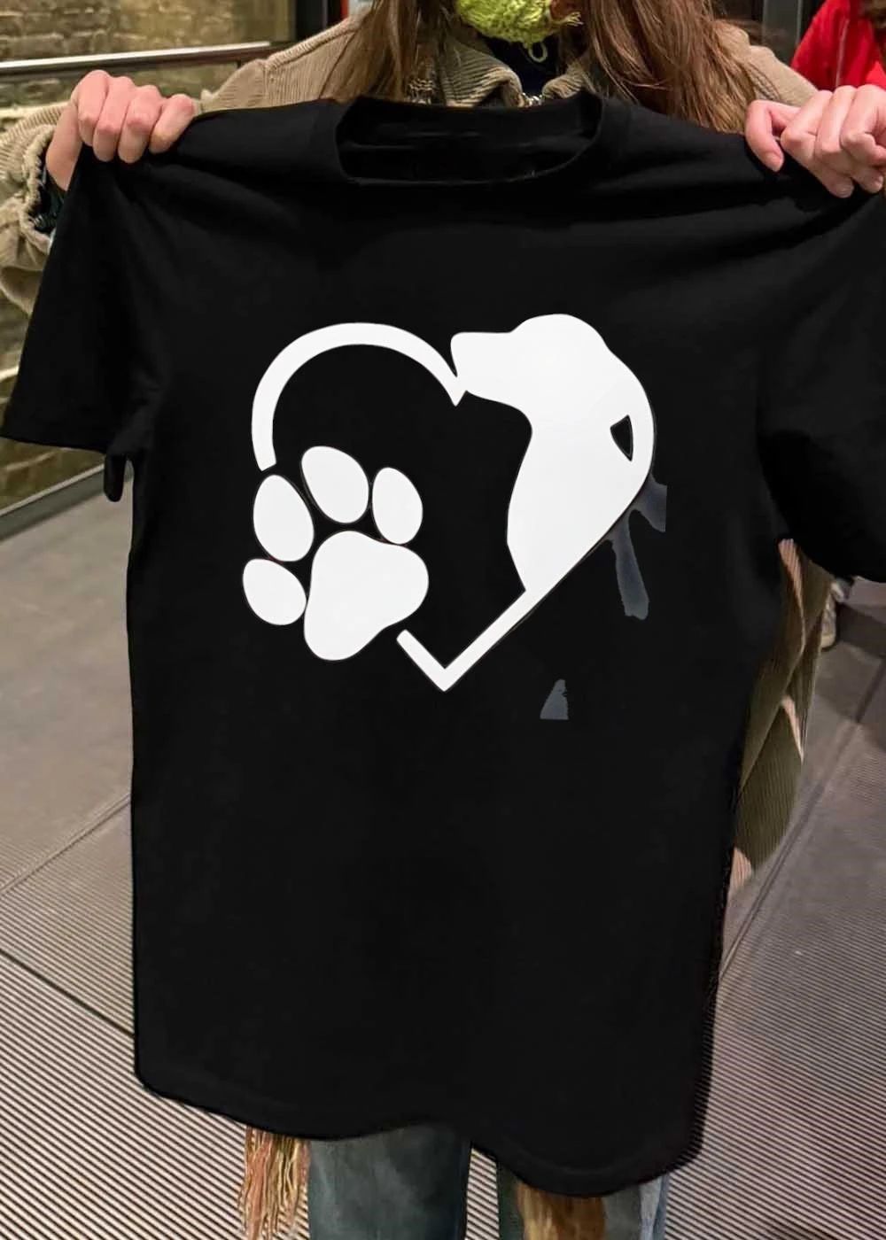 Dog Heart Paw Print Love Pet Animal Lover T-Shirt