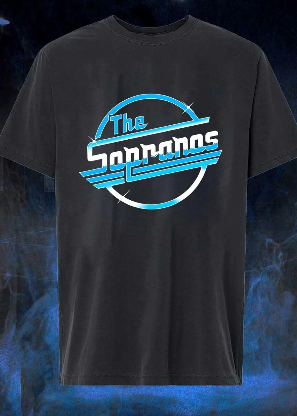 The Sopranos Retro Blue Sparkle Logo Shirt
