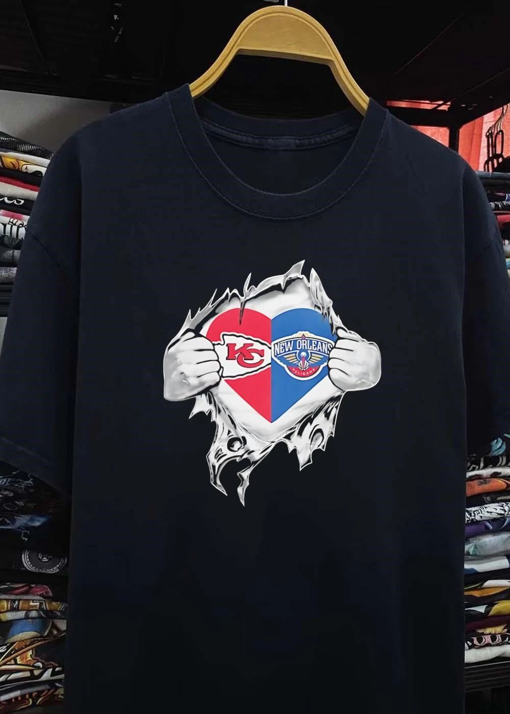 KC Pelicans Heart Ripped Open T-Shirt
