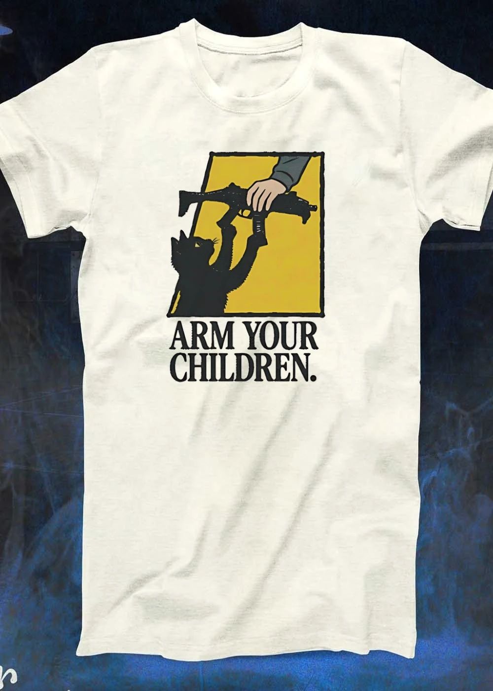 Arm Your Children Black Cat Holding A Gun shirt