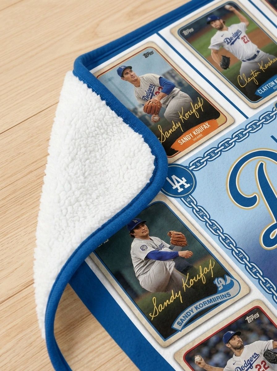 Los Angeles Dodgers 8x World Series Champions Dodger Stadium Legends Facsimile Signatures Fleece Throw Blanket
