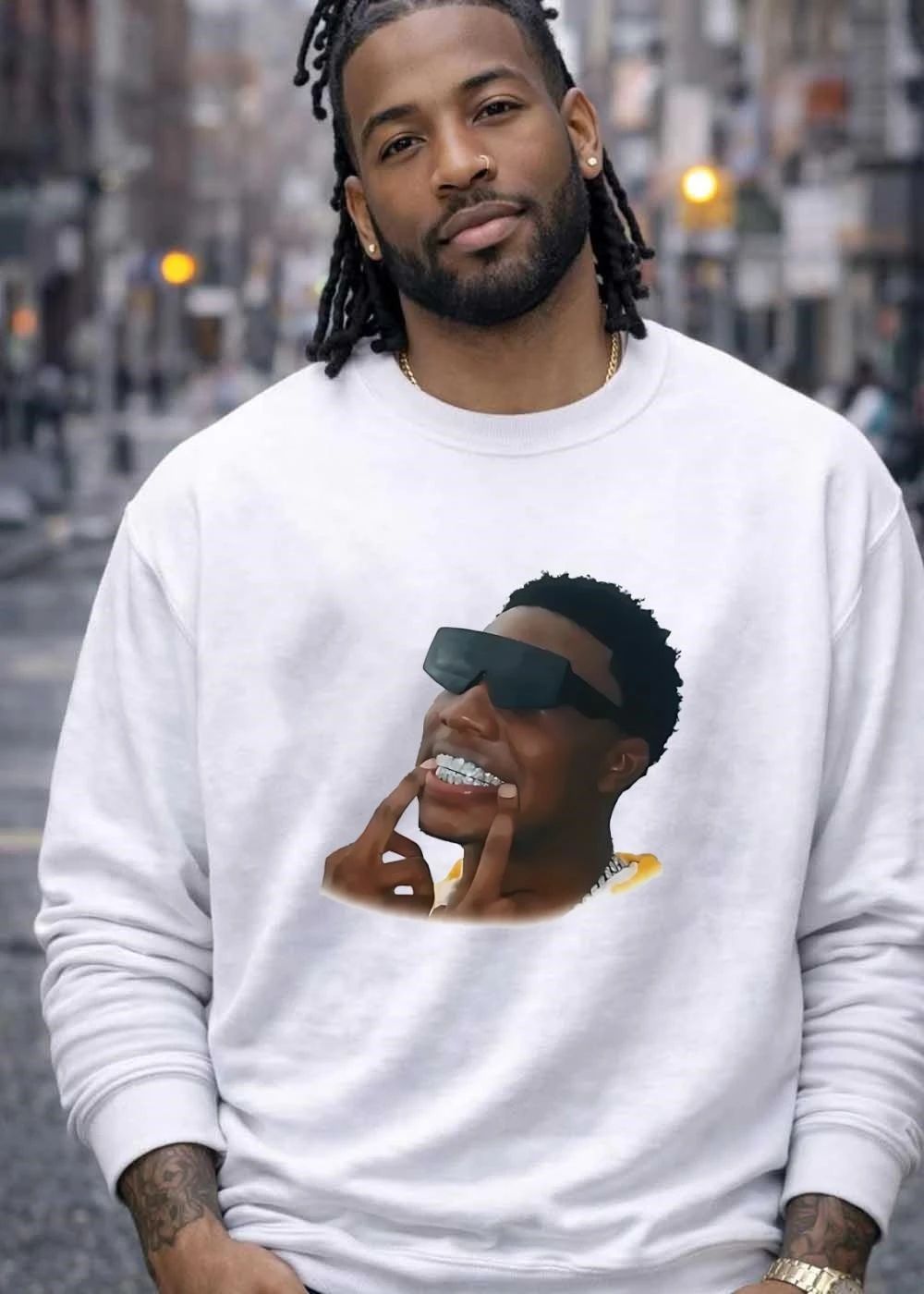 Retro Style Fashion Subject Pointing at Iced Teeth T-Shirt
