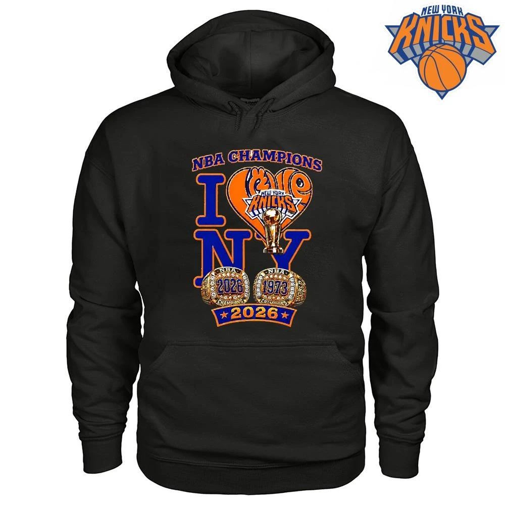 I Love NY NBA Champions 2026 Rings Graphic Black Shirt