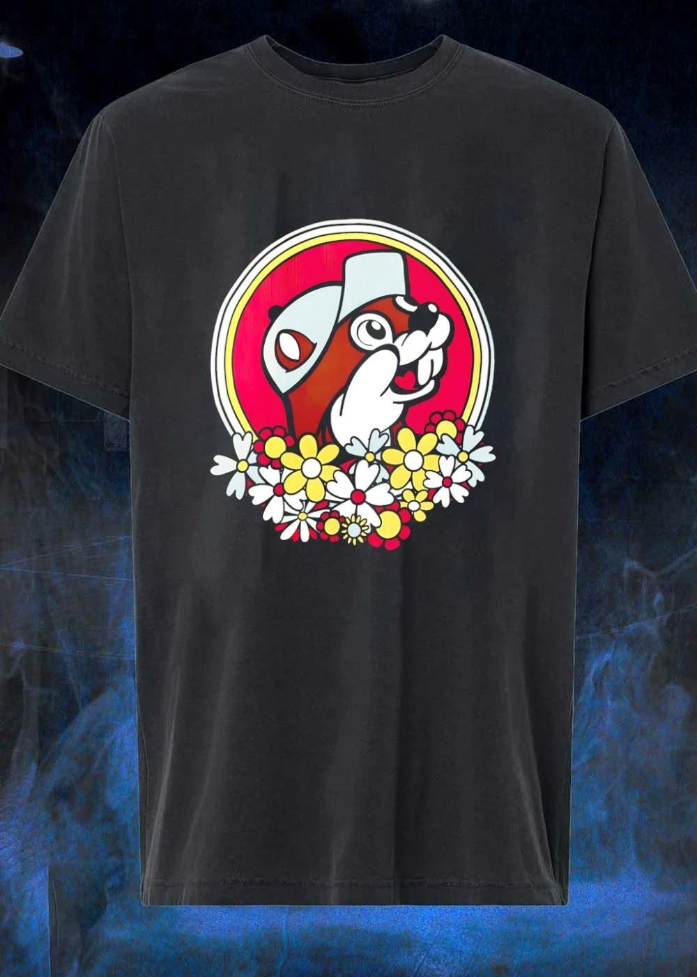 Buc-ee’s Beaver in Hat Surrounded by Flowers shirt