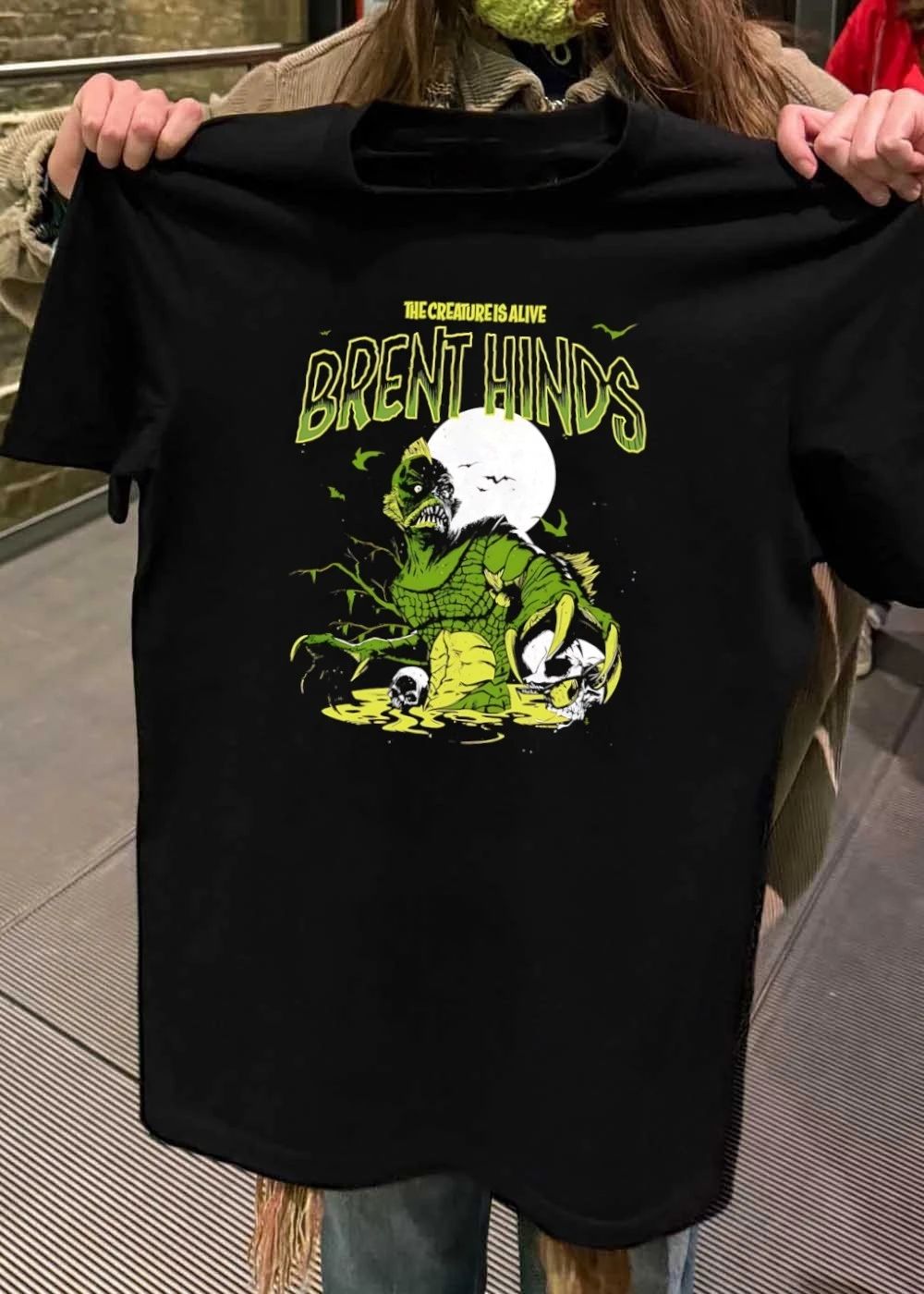 The Creature Is Alive Brent Hinds Swamp Monster Horror Skull T-Shirt